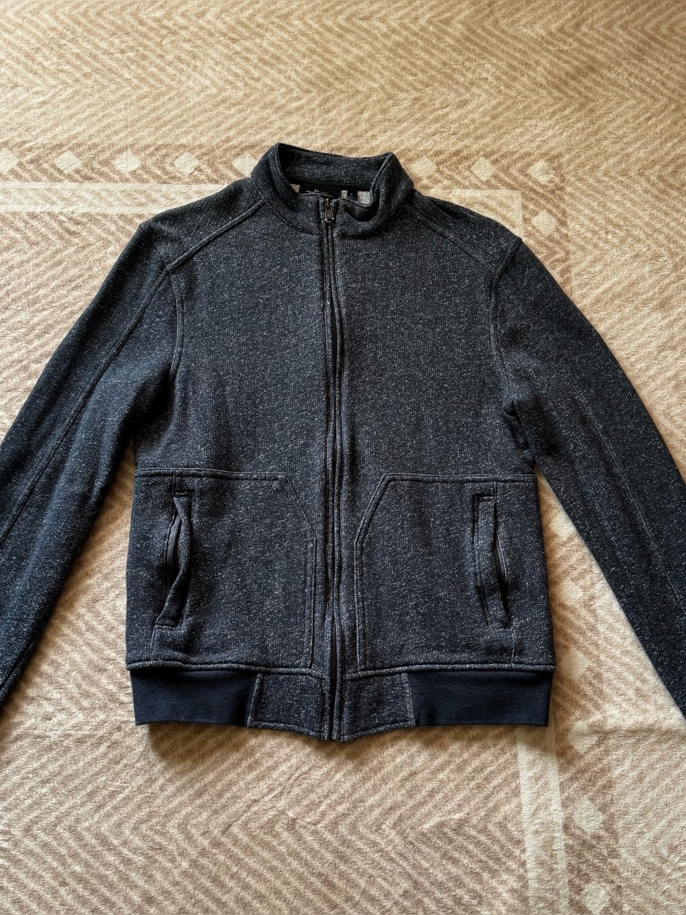 Marc Anthony Men's Dark Heather Black Zip-Up Shirt Jacket